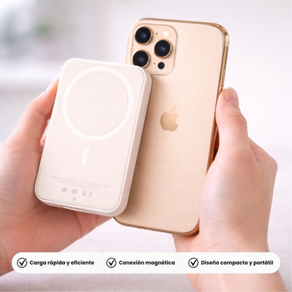 Batería magnética - Se pega a tu iPhone y lo carga automáticamente